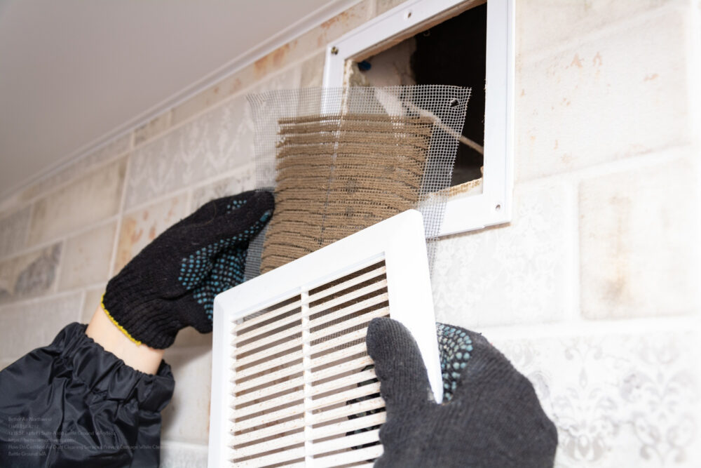 Repair Service Man Removing A Dirty Air Filter On A House So He